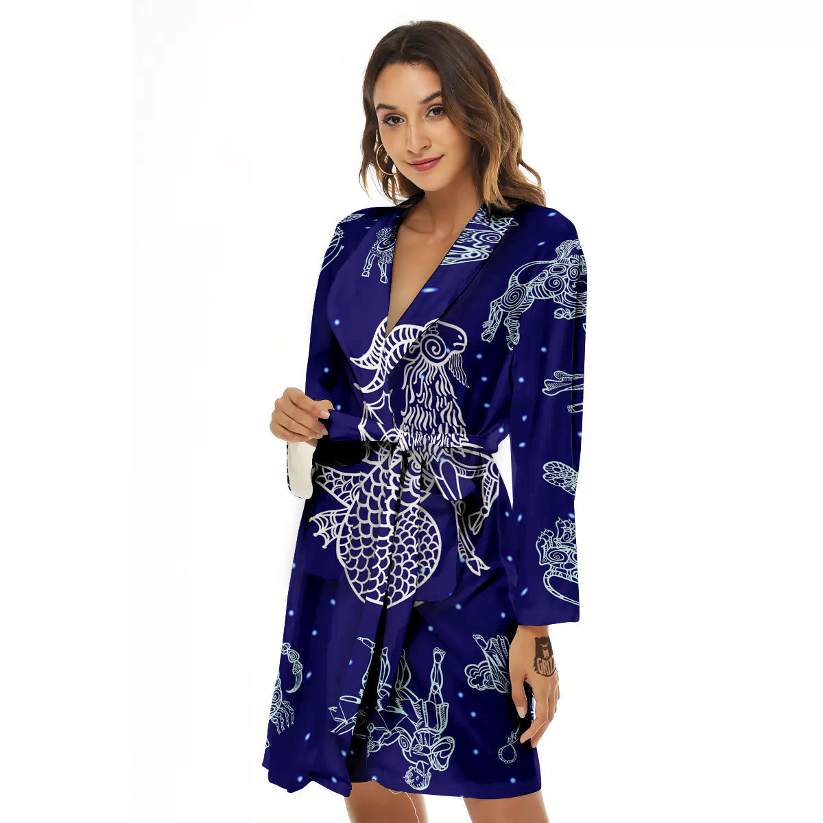 Signs Astrological And Capricorn Print Women's Robe-grizzshop