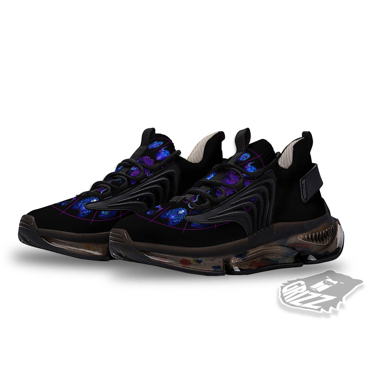 Signs Astrological And Gemini Print Black Gym Shoes-grizzshop