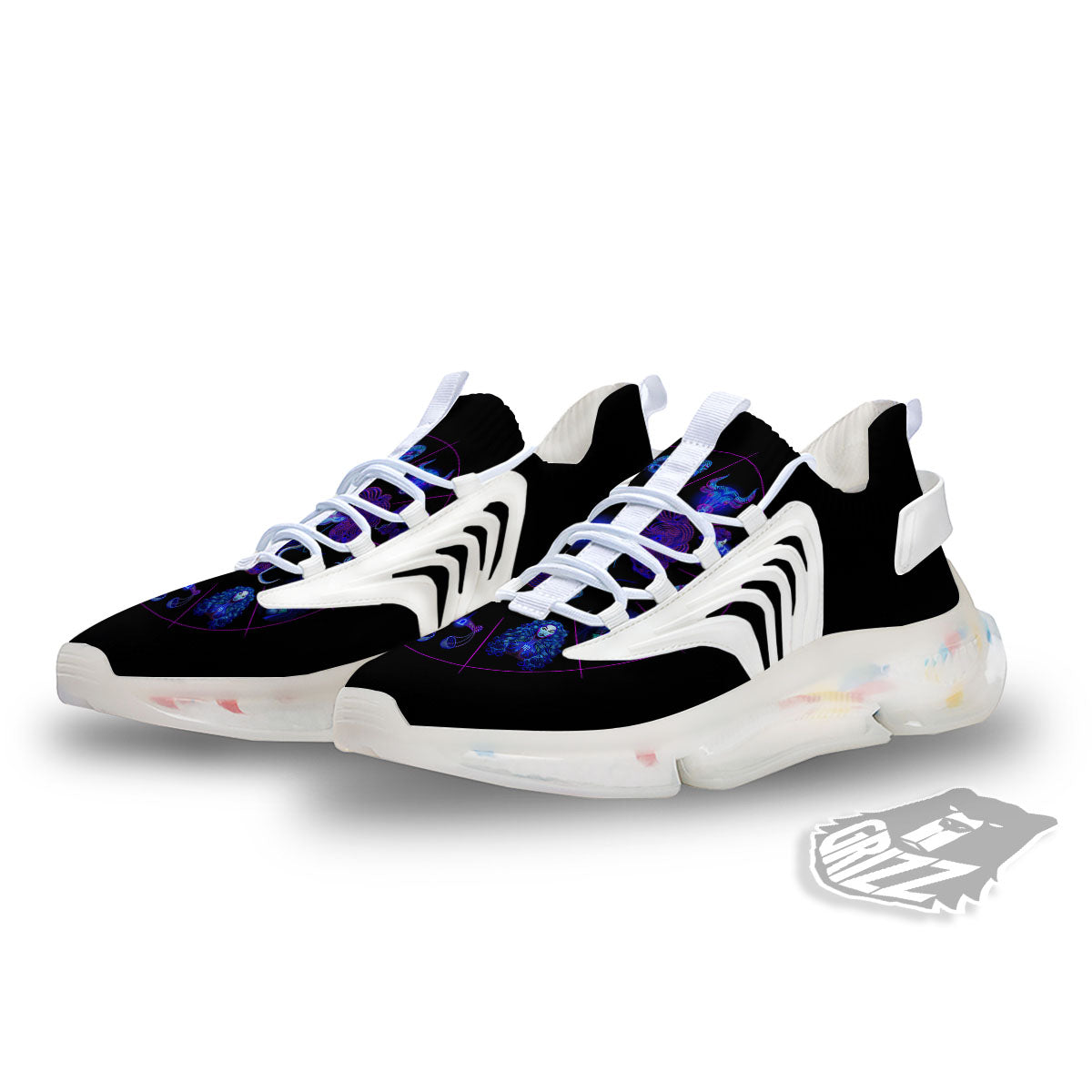 Signs Astrological And Gemini Print White Gym Shoes-grizzshop