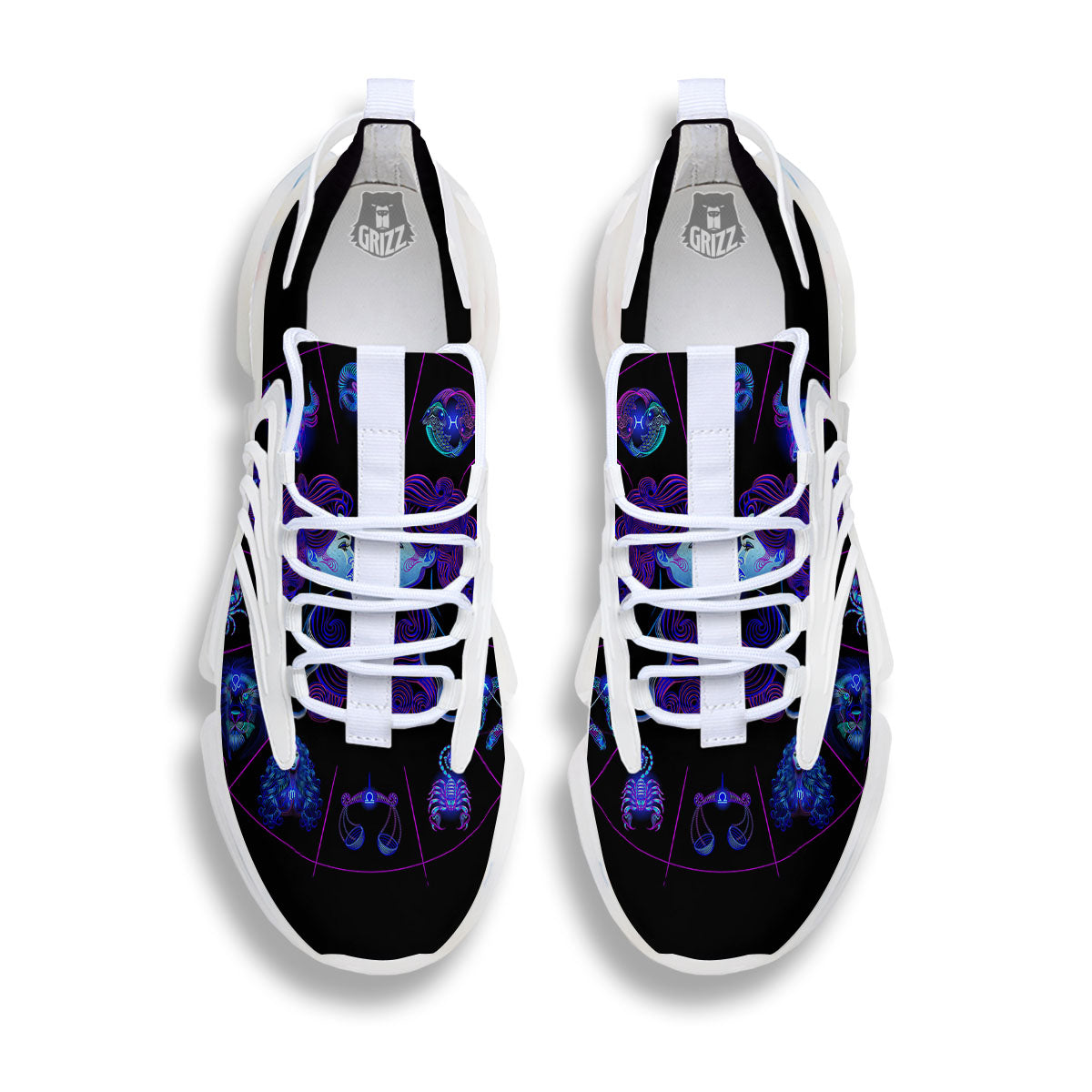 Signs Astrological And Gemini Print White Gym Shoes-grizzshop