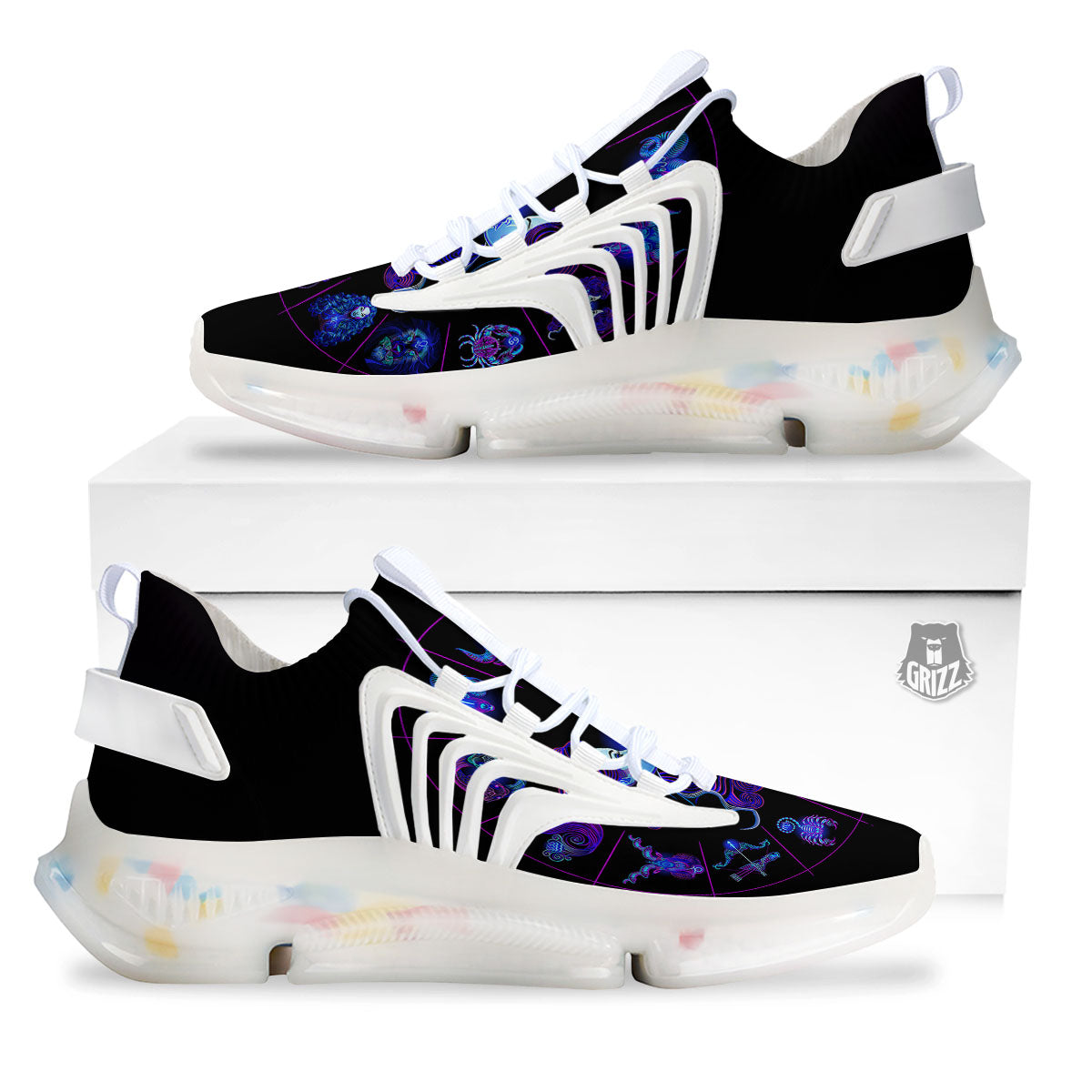Signs Astrological And Gemini Print White Gym Shoes-grizzshop