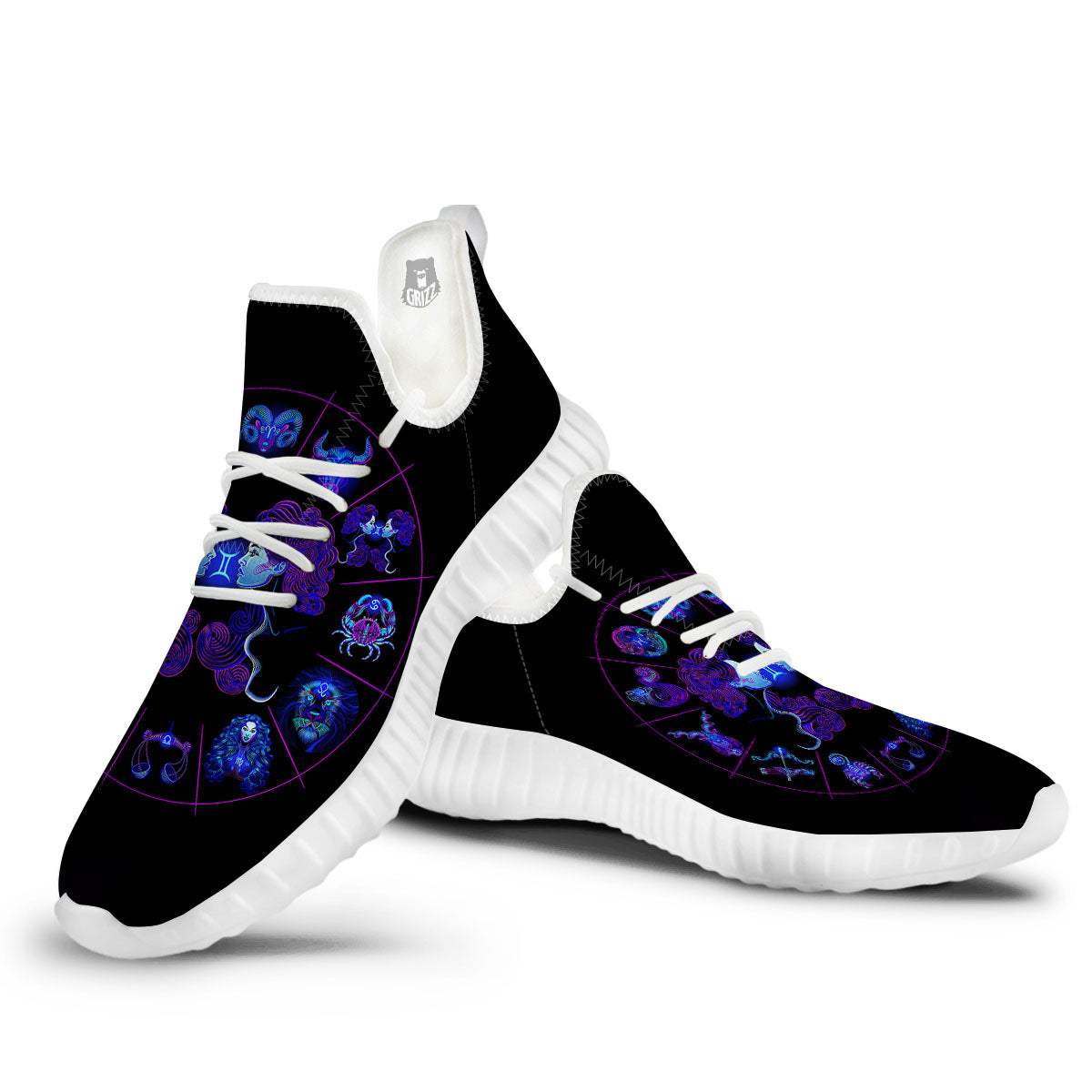 Signs Astrological And Gemini Print White Walking Shoes-grizzshop