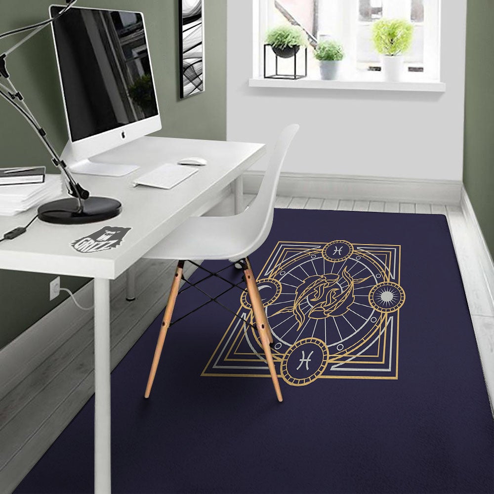 Signs Astrological And Pisces Print Floor Mat-grizzshop