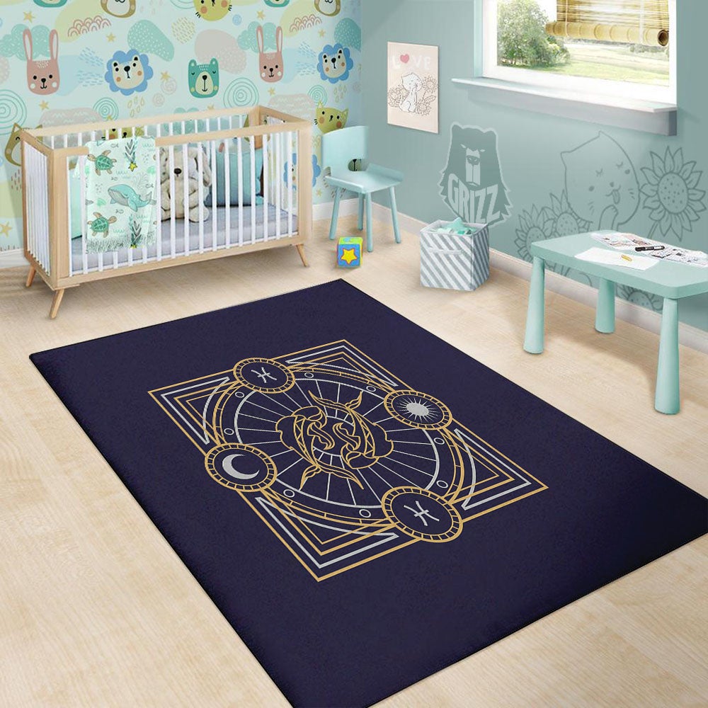 Signs Astrological And Pisces Print Floor Mat-grizzshop