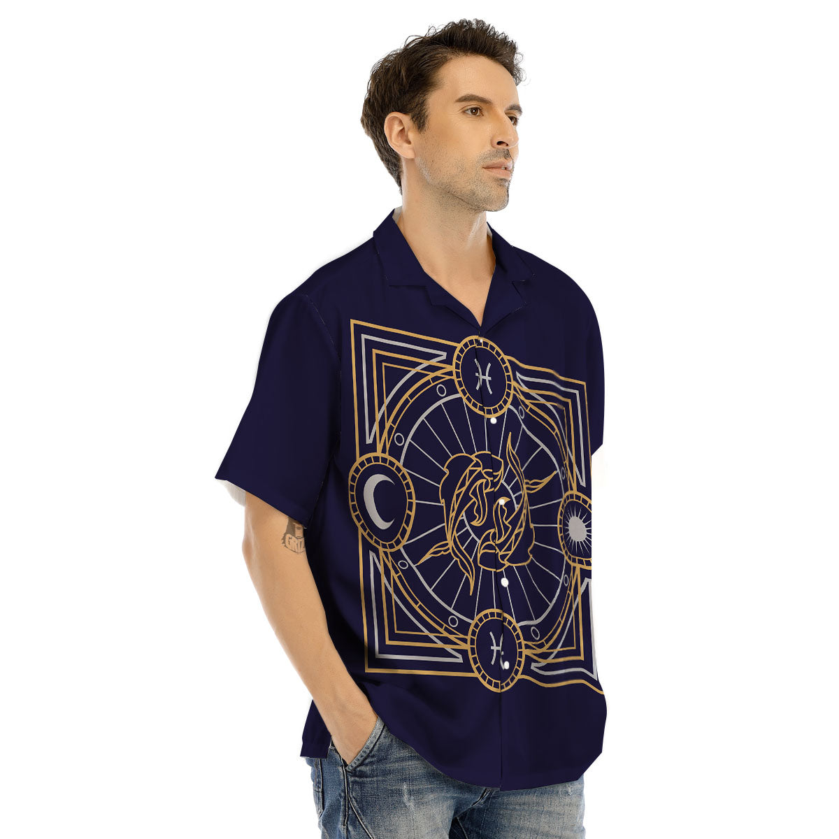 Signs Astrological And Pisces Print Men's Hawaiian Shirt-grizzshop