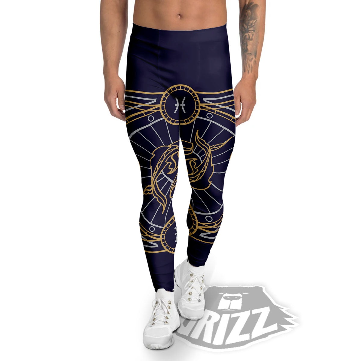 Signs Astrological And Pisces Print Men's Leggings-grizzshop