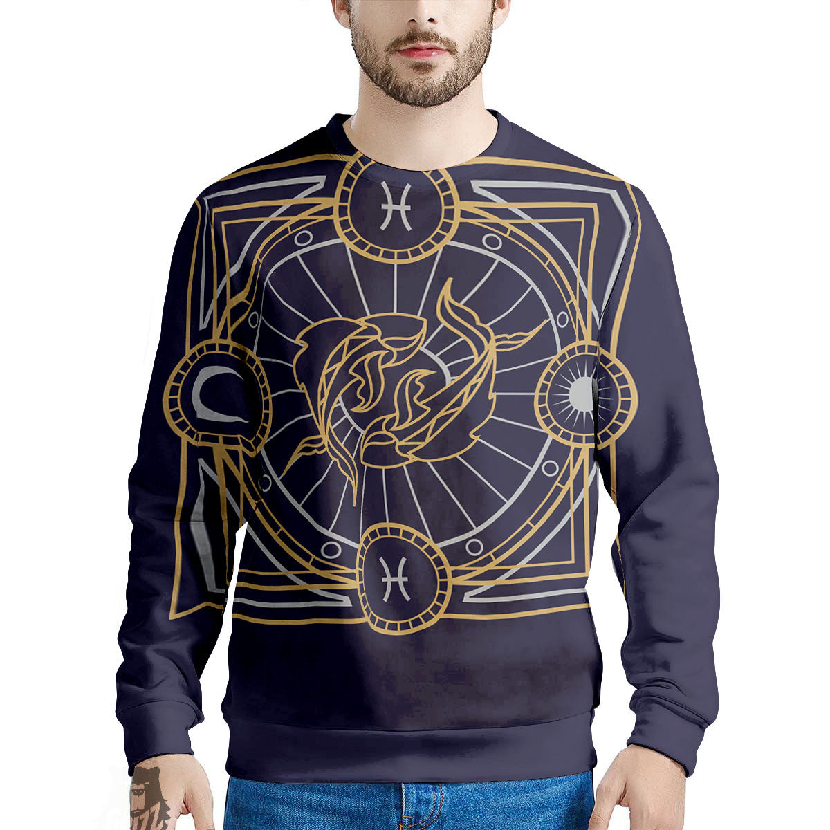Signs Astrological And Pisces Print Men's Sweatshirt-grizzshop