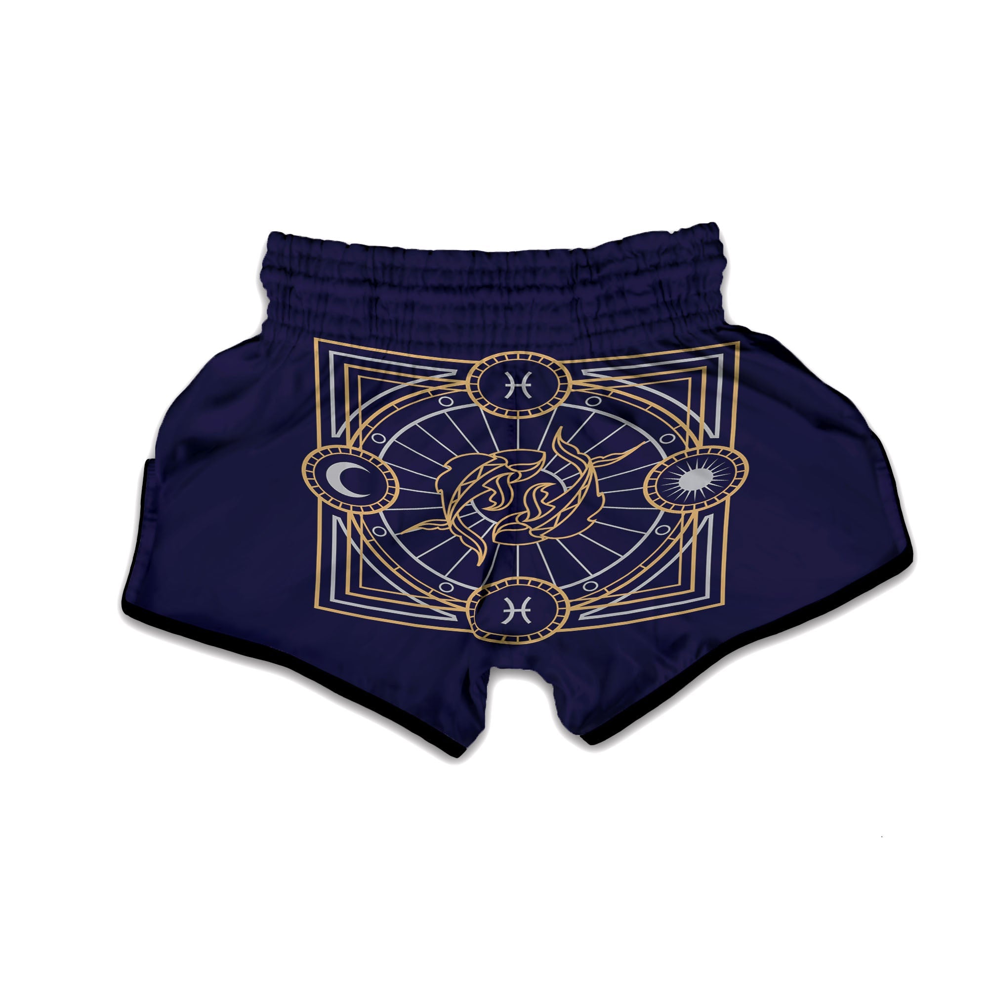Signs Astrological And Pisces Print Muay Thai Boxing Shorts-grizzshop