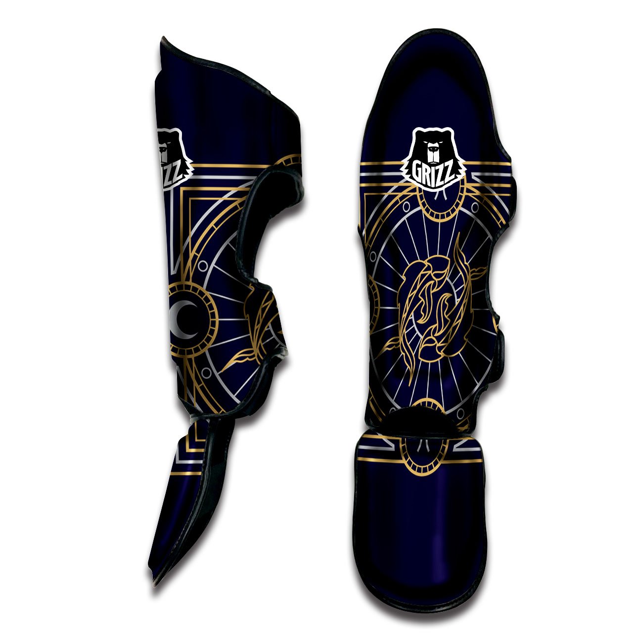 Signs Astrological And Pisces Print Muay Thai Shin Guards-grizzshop