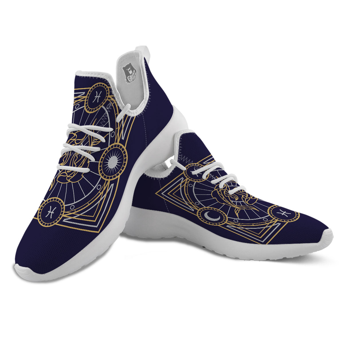 Signs Astrological And Pisces Print White Athletic Shoes-grizzshop