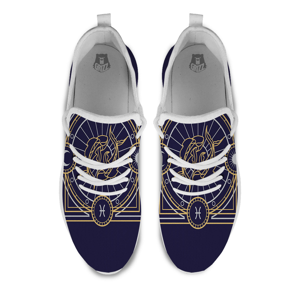 Signs Astrological And Pisces Print White Athletic Shoes-grizzshop