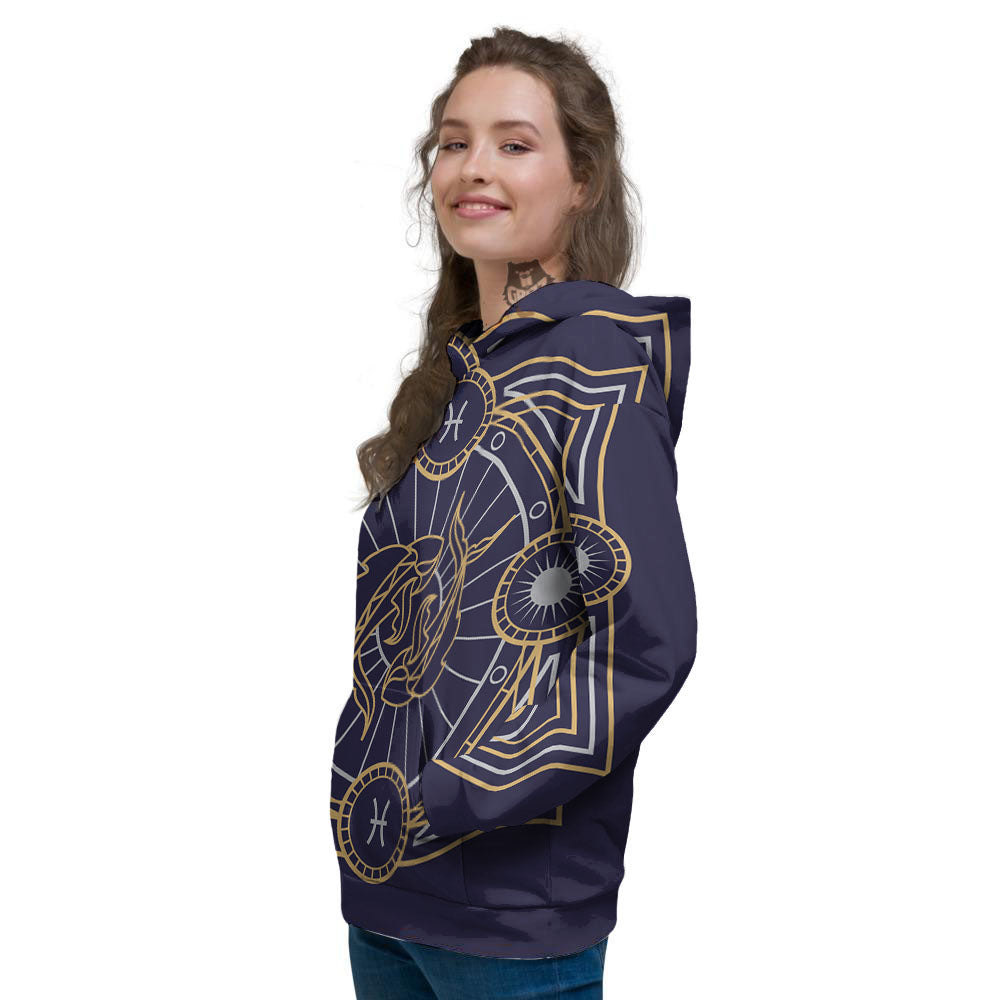 Signs Astrological And Pisces Print Women's Hoodie-grizzshop