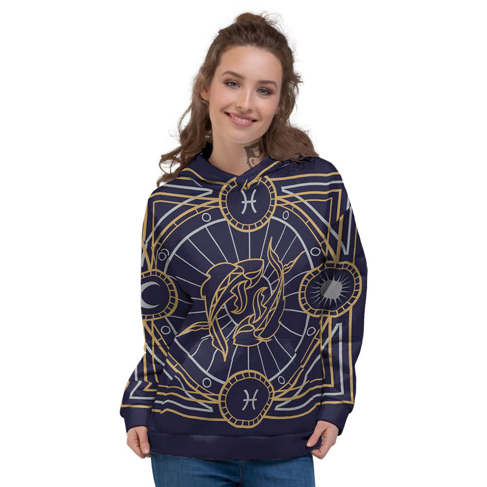 Signs Astrological And Pisces Print Women's Hoodie-grizzshop