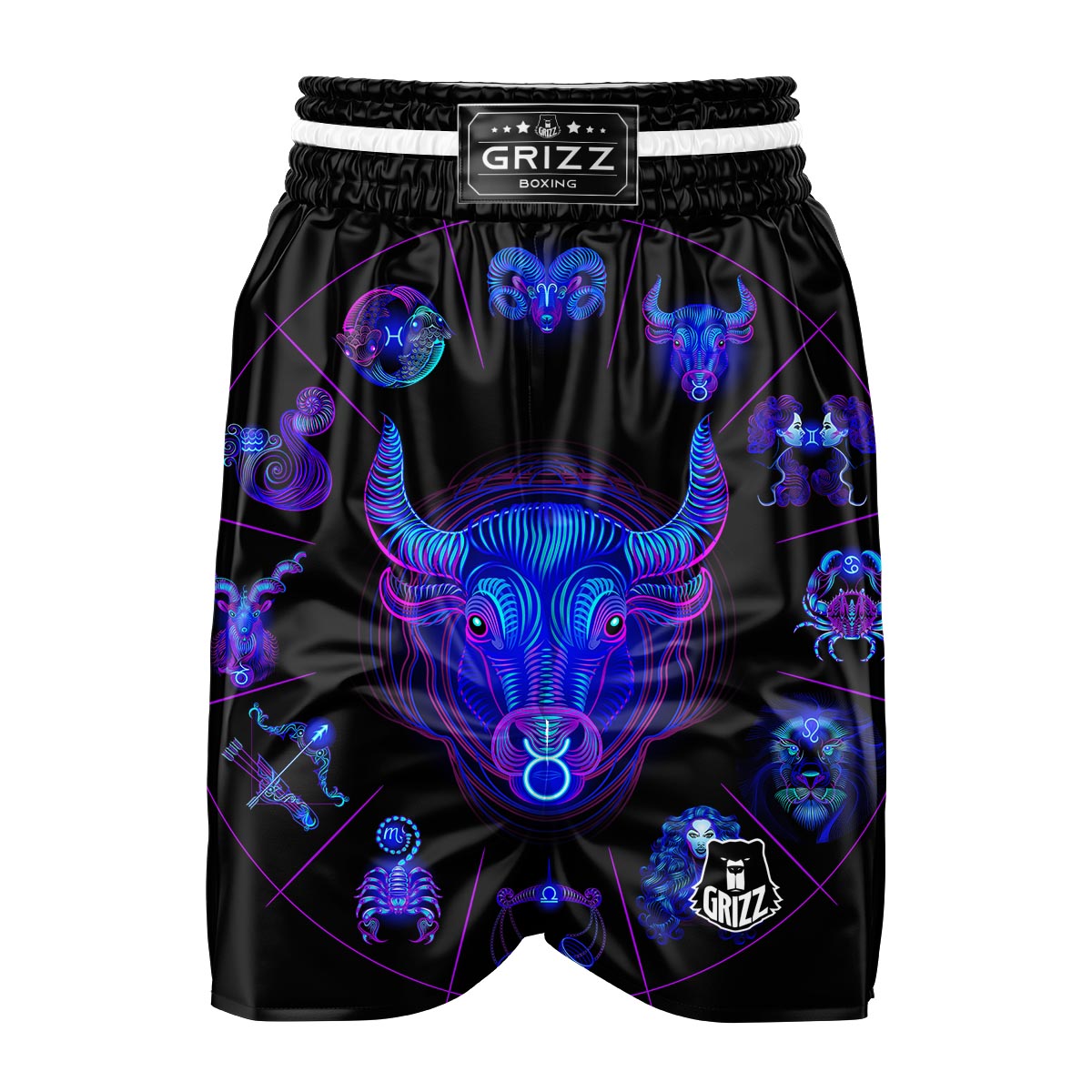 Signs Astrological And Taurus Print Boxing Shorts-grizzshop