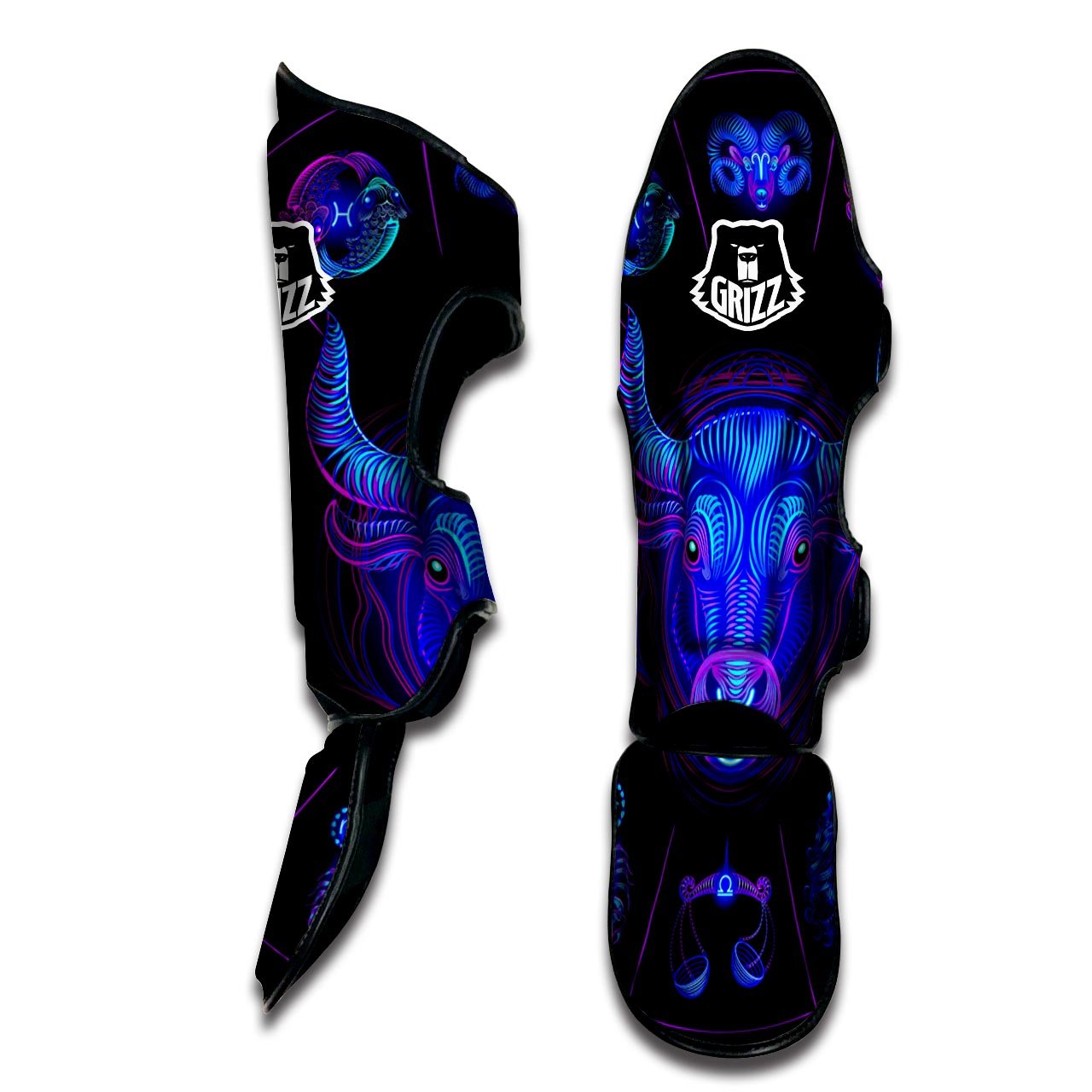 Signs Astrological And Taurus Print Muay Thai Shin Guards-grizzshop