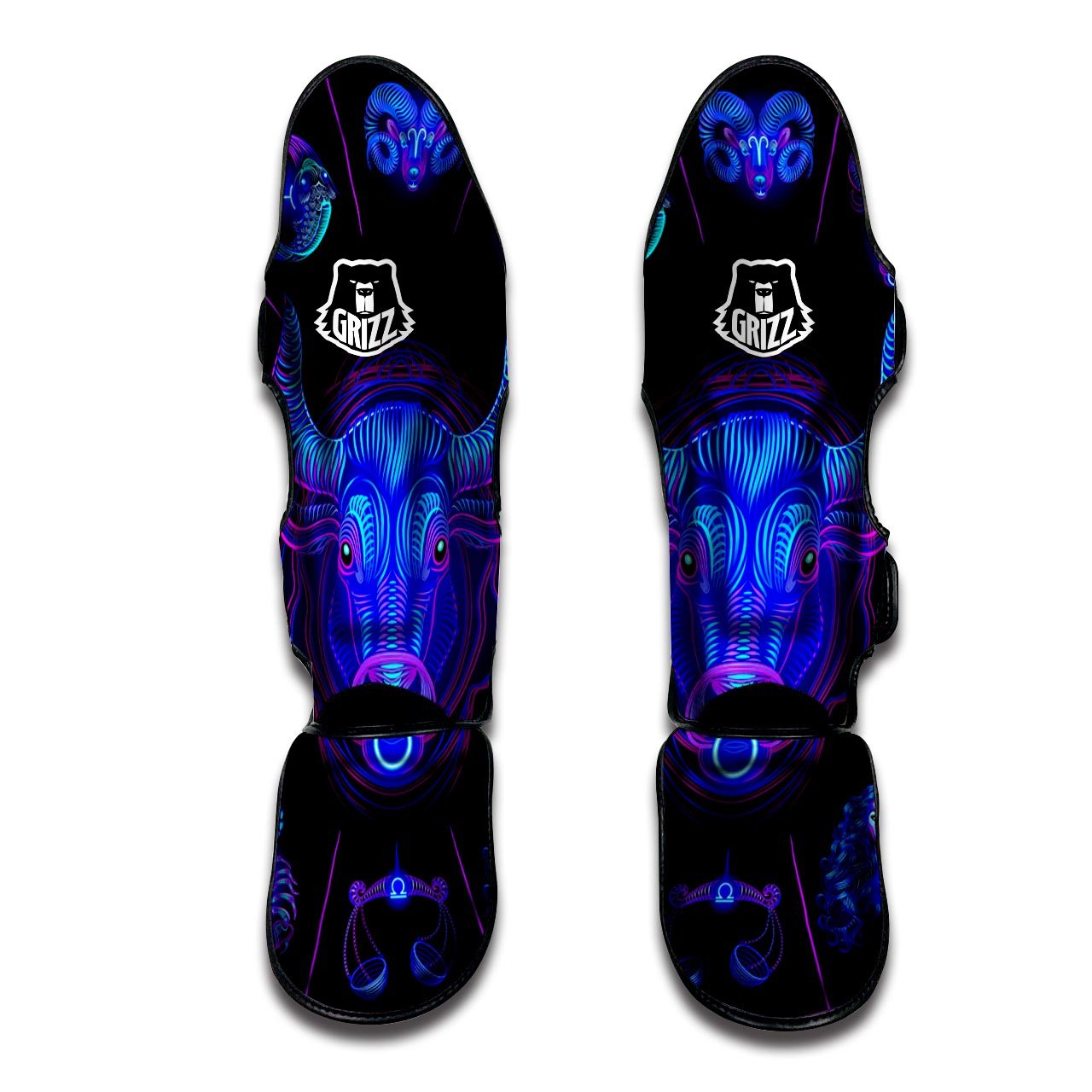 Signs Astrological And Taurus Print Muay Thai Shin Guards-grizzshop