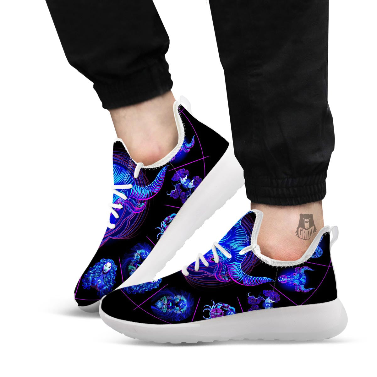 Signs Astrological And Taurus Print White Athletic Shoes-grizzshop