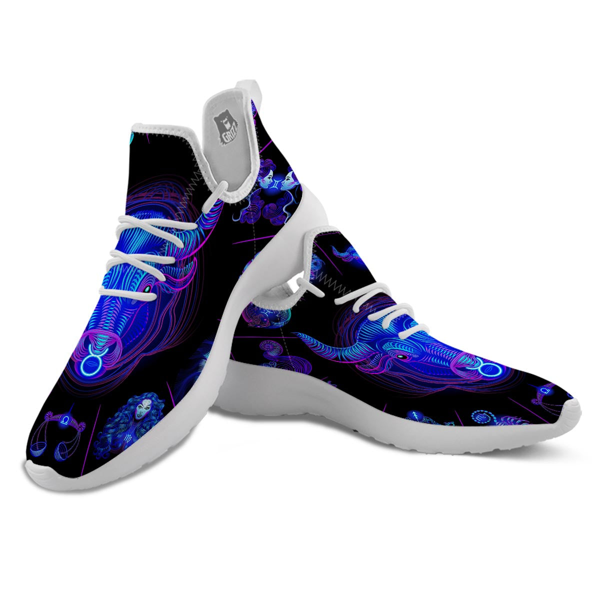 Signs Astrological And Taurus Print White Athletic Shoes-grizzshop