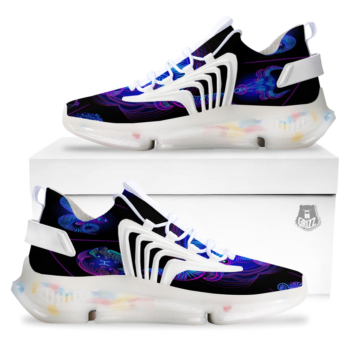Signs Astrological And Taurus Print White Gym Shoes-grizzshop