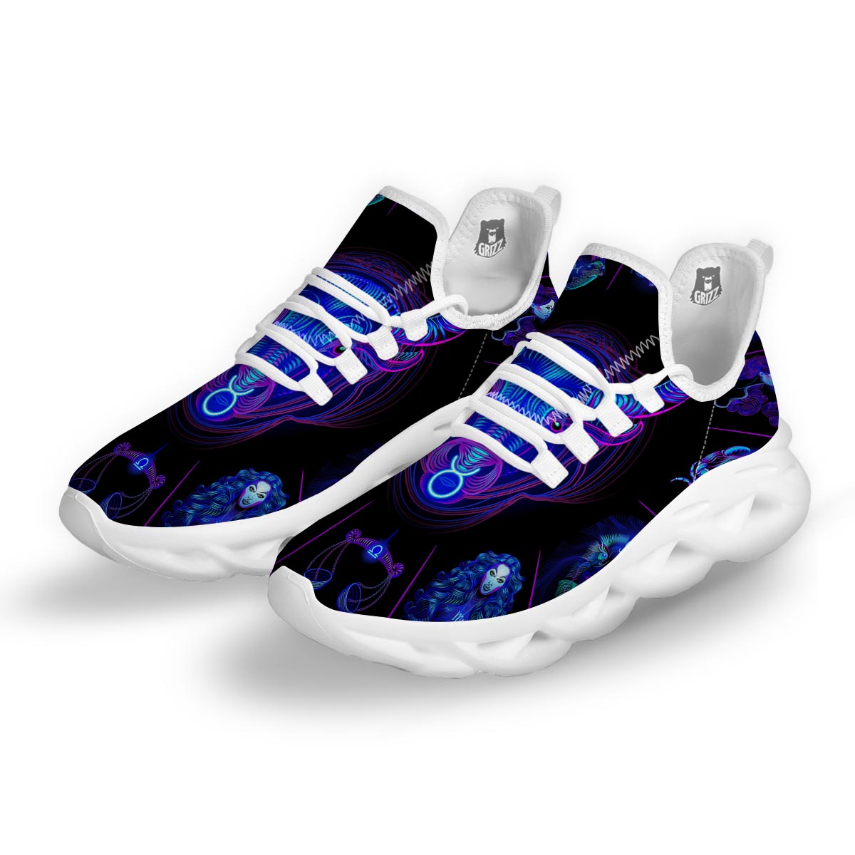 Signs Astrological And Taurus Print White Running Shoes-grizzshop