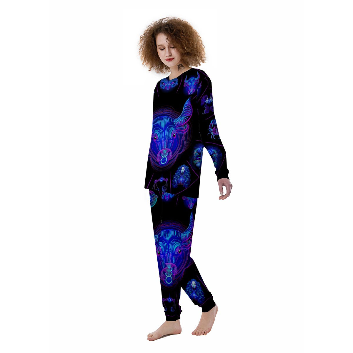 Signs Astrological And Taurus Print Women's Pajamas-grizzshop