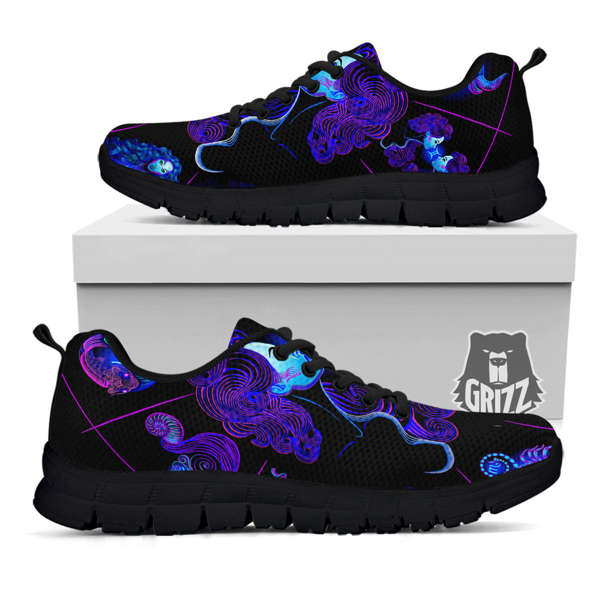 Signs Astrological And Virgo Print Black Sneaker-grizzshop