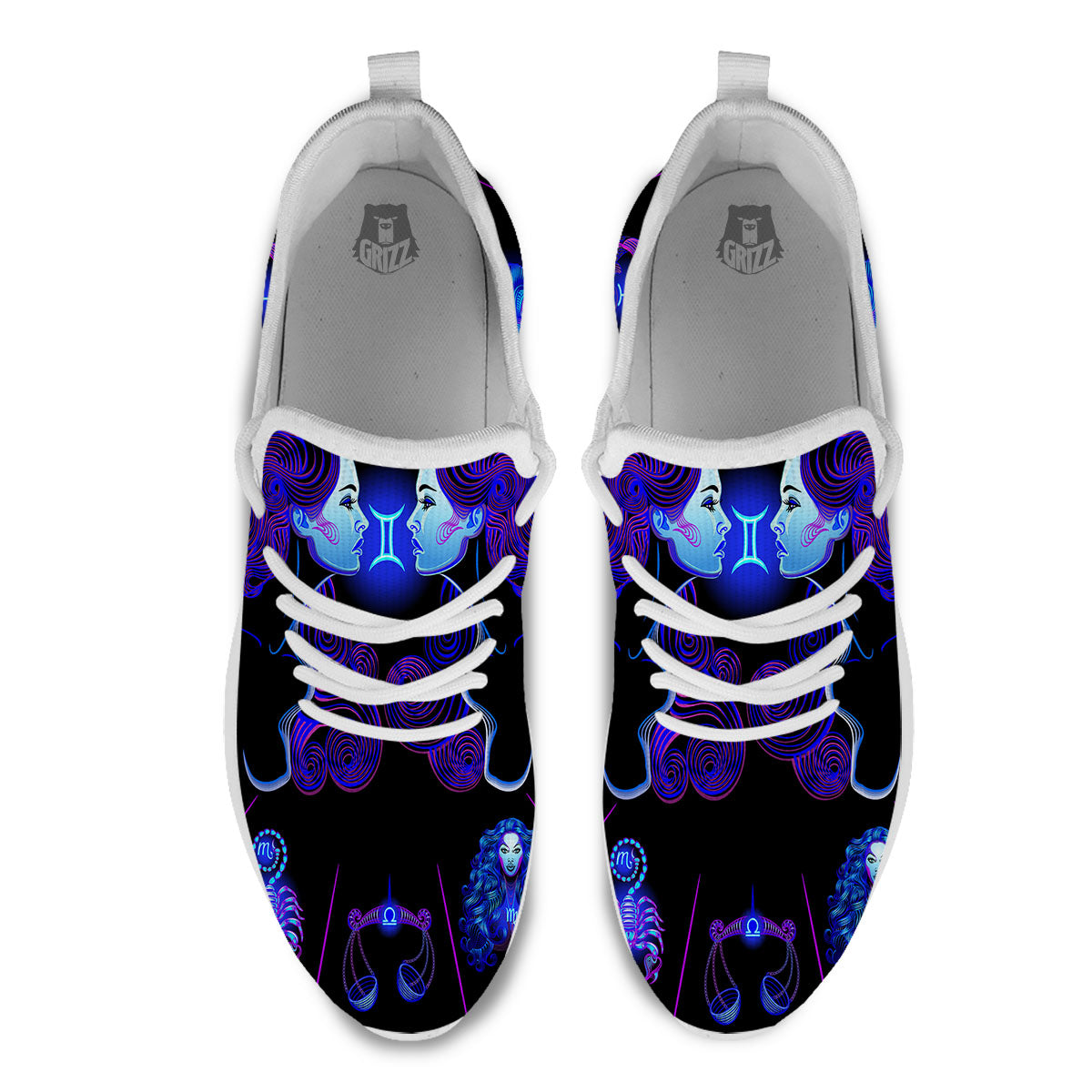 Signs Astrological And Virgo Print White Athletic Shoes-grizzshop