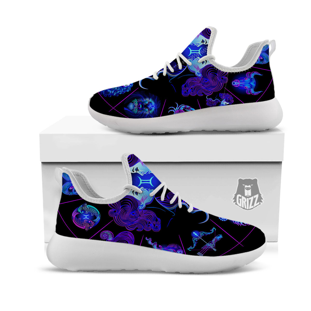 Signs Astrological And Virgo Print White Athletic Shoes-grizzshop