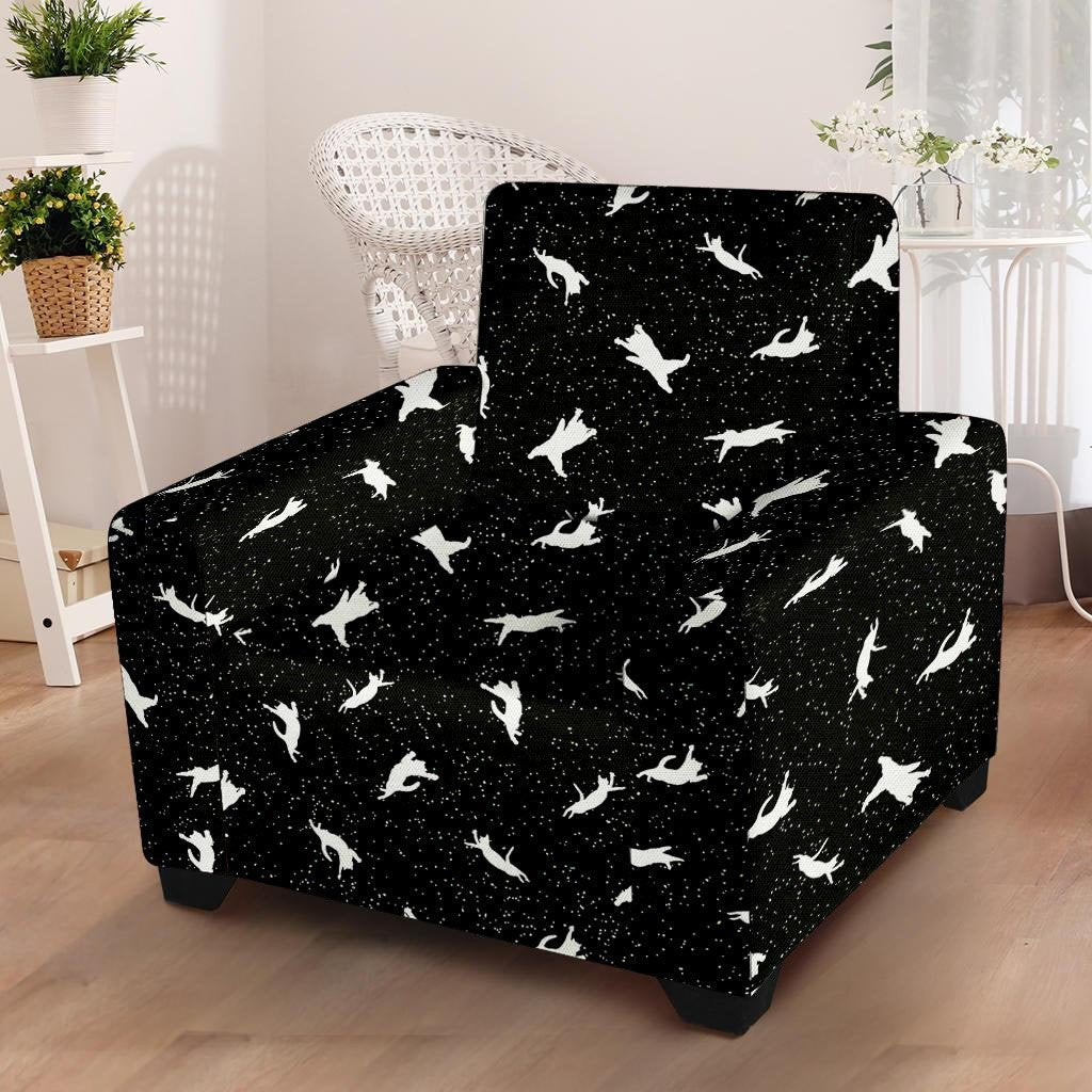 Silhouette Cat Print Armchair Cover-grizzshop