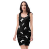 Silhouette Cat Print Bodycon Dress-grizzshop