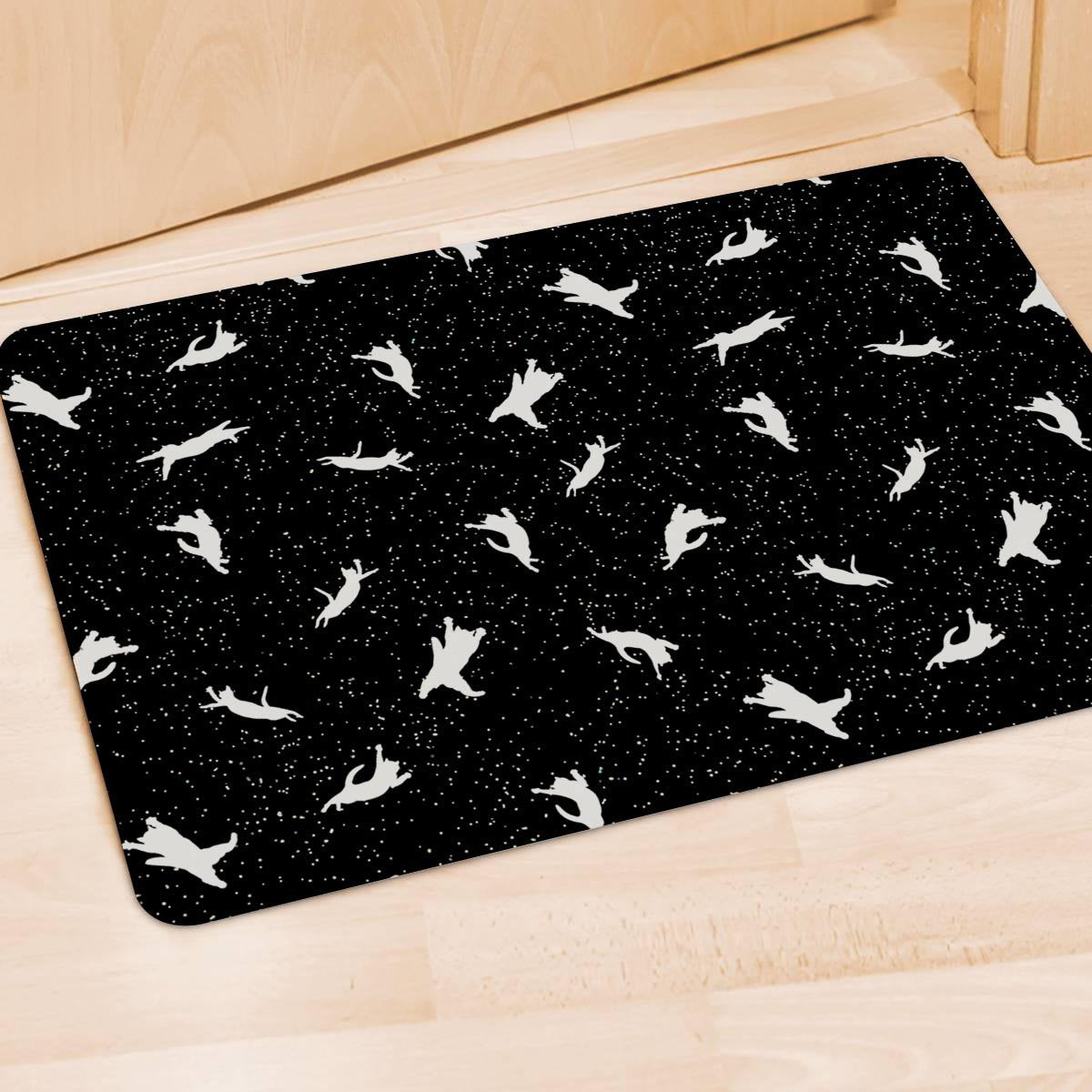 Silhouette Cat Print Door Mat-grizzshop