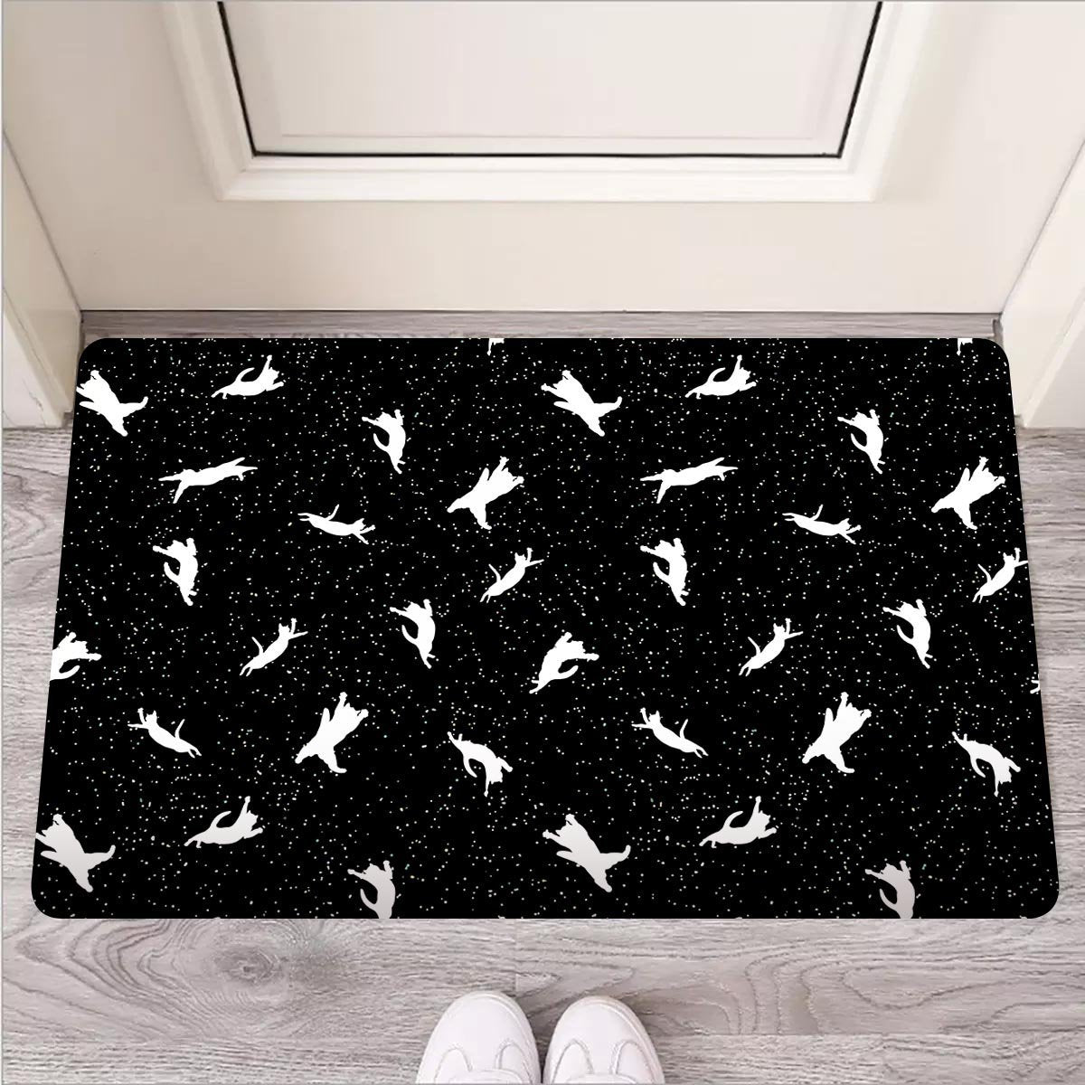 Silhouette Cat Print Door Mat-grizzshop