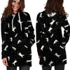 Silhouette Cat Print Hoodie Dress-grizzshop