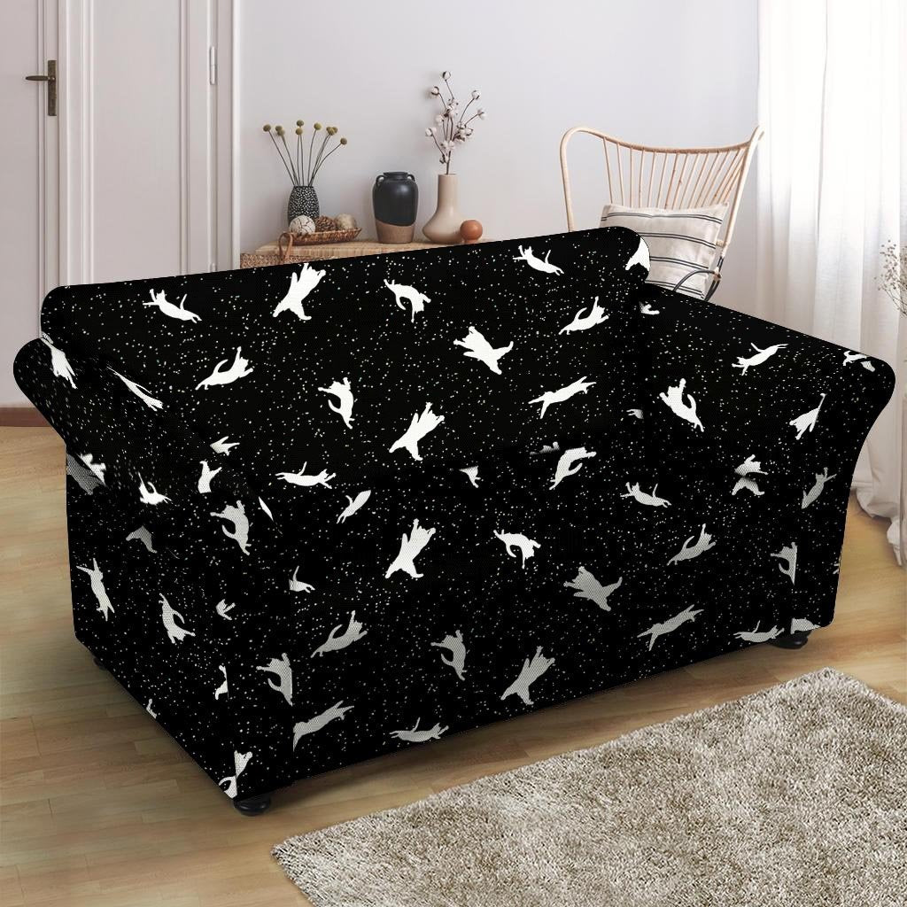 Silhouette Cat Print Loveseat Cover-grizzshop