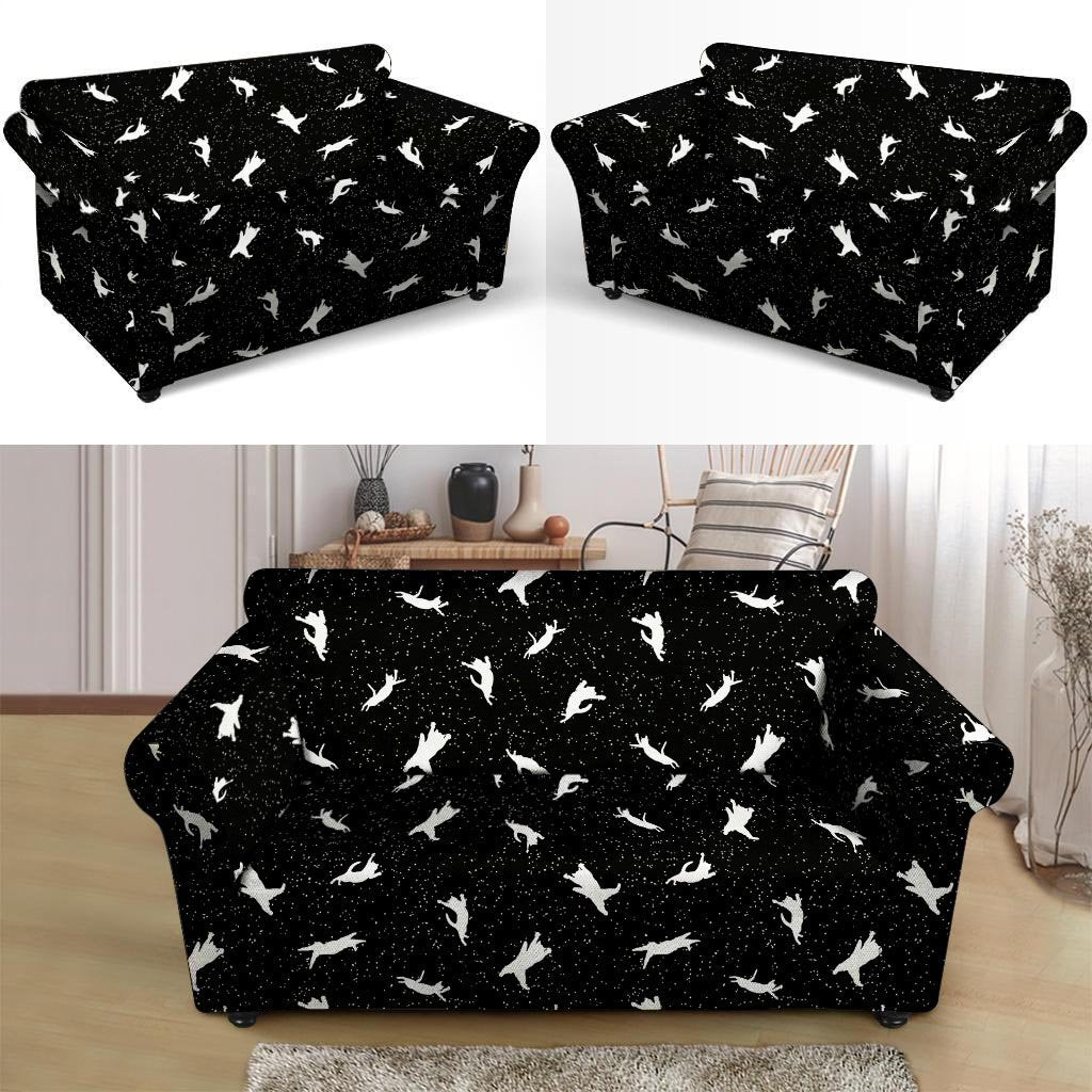 Silhouette Cat Print Loveseat Cover-grizzshop