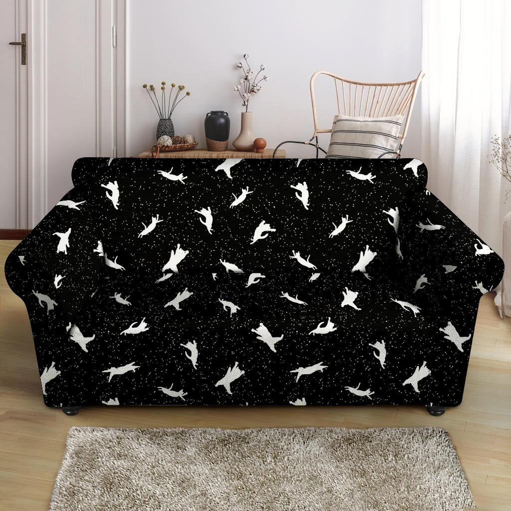 Silhouette Cat Print Loveseat Cover-grizzshop