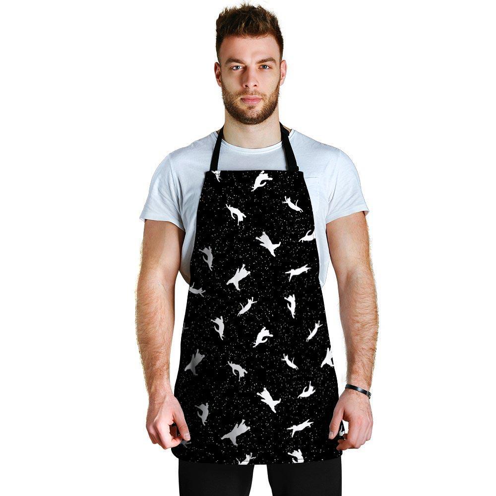 Silhouette Cat Print Men's Apron-grizzshop