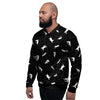 Silhouette Cat Print Men's Bomber Jacket-grizzshop