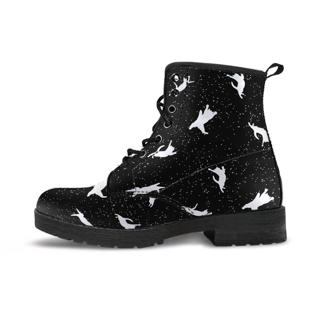 Silhouette Cat Print Men's Boots-grizzshop