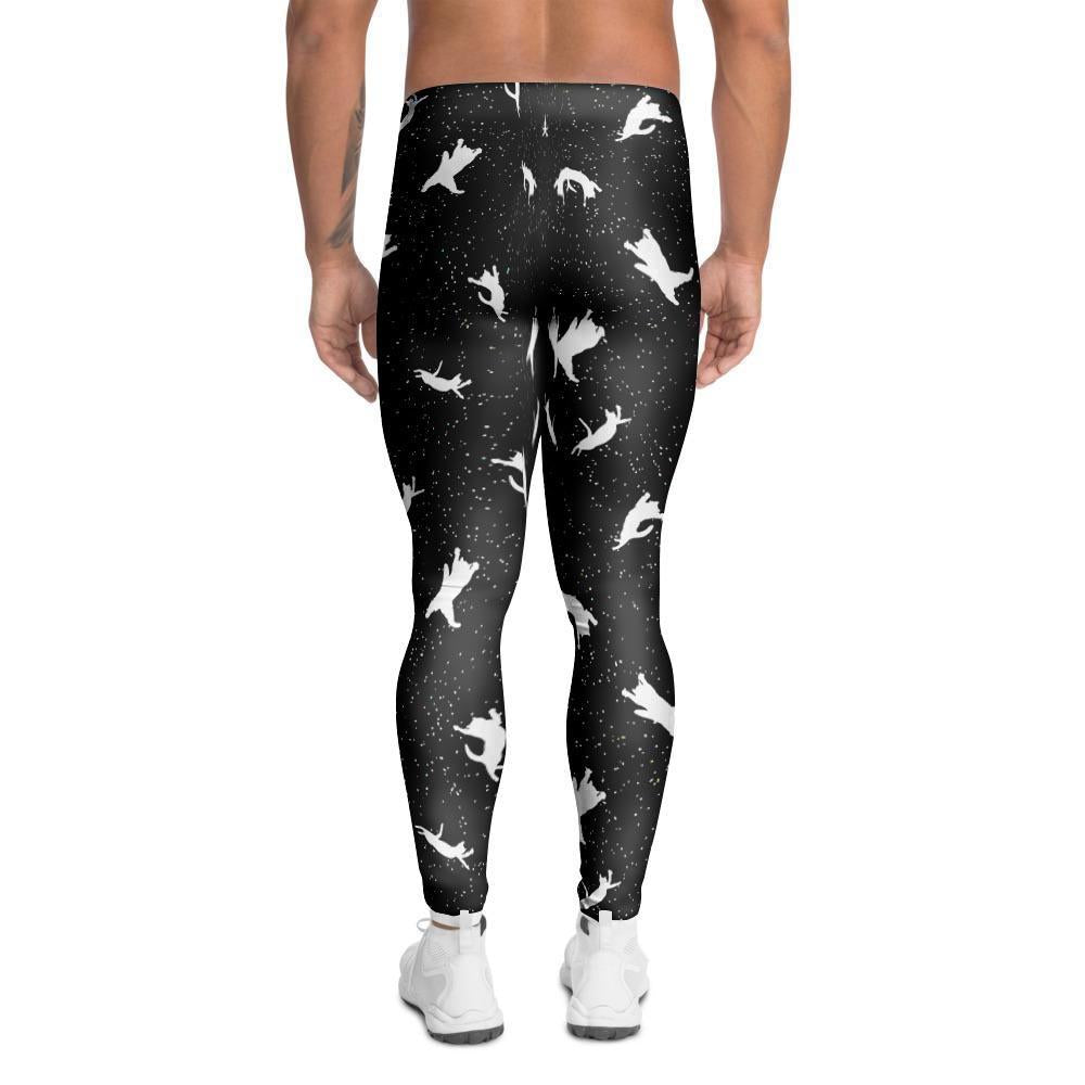 Silhouette Cat Print Men's Leggings-grizzshop