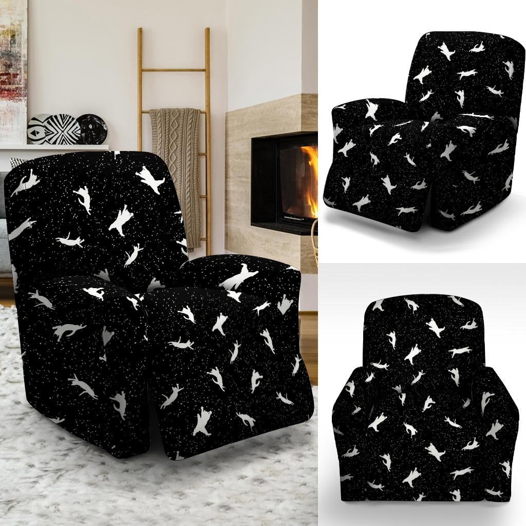 Silhouette Cat Print Recliner Cover-grizzshop