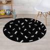 Silhouette Cat Print Round Rug-grizzshop