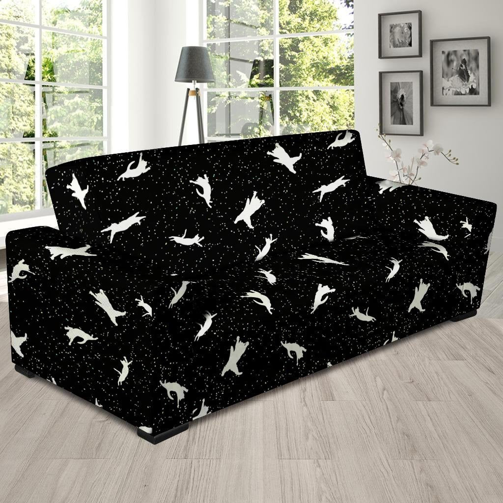 Silhouette Cat Print Sofa Cover-grizzshop