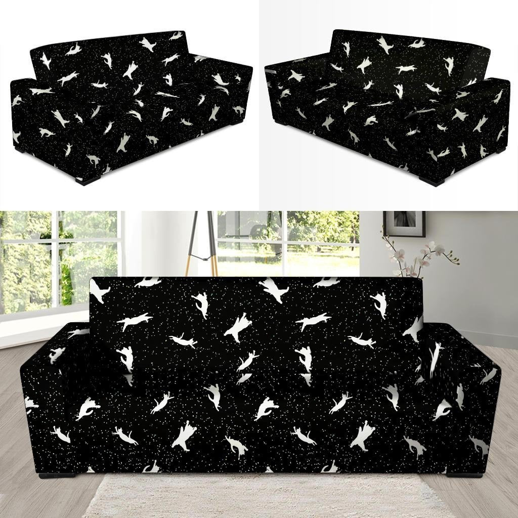 Silhouette Cat Print Sofa Cover-grizzshop