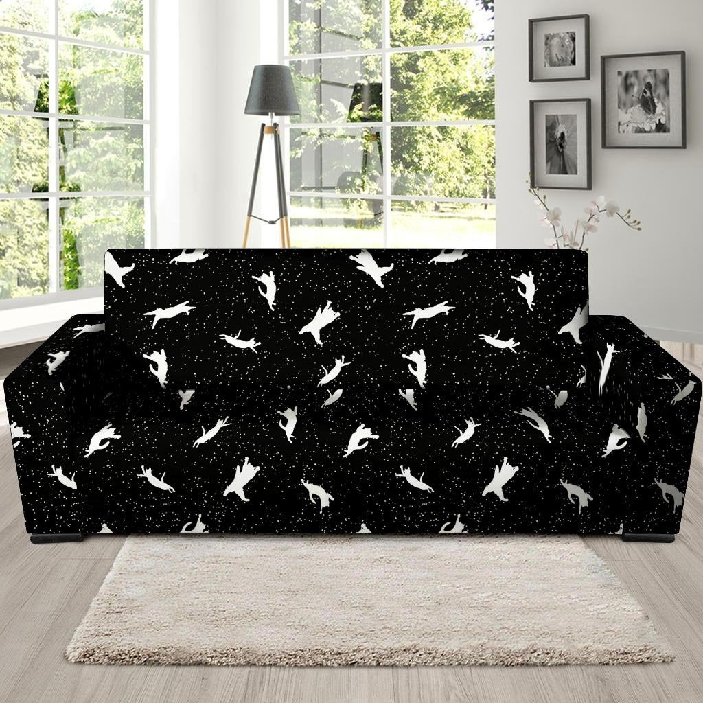 Silhouette Cat Print Sofa Cover-grizzshop