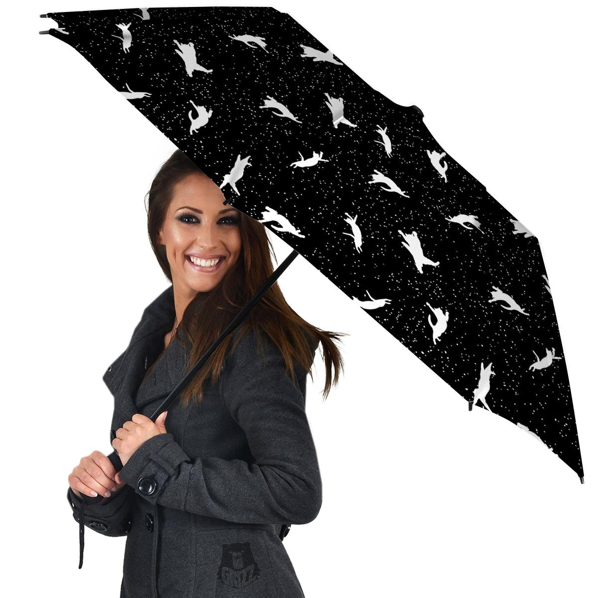 Silhouette Cat Print Umbrella-grizzshop