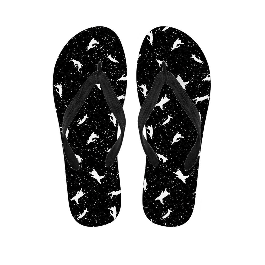 Silhouette Cat Print Women's Flip Flops-grizzshop