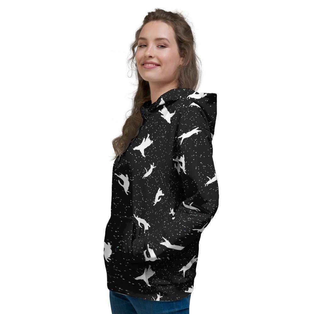 Silhouette Cat Print Women's Hoodie-grizzshop