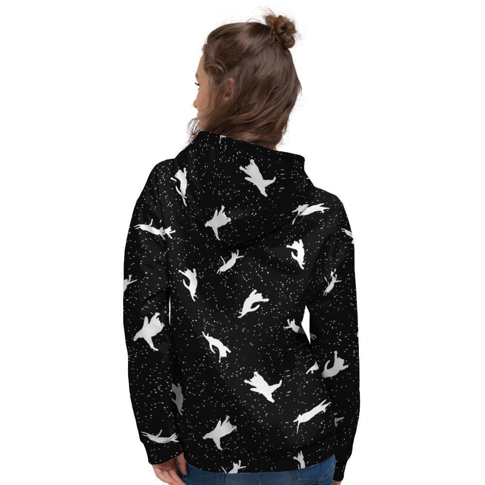 Silhouette Cat Print Women's Hoodie-grizzshop