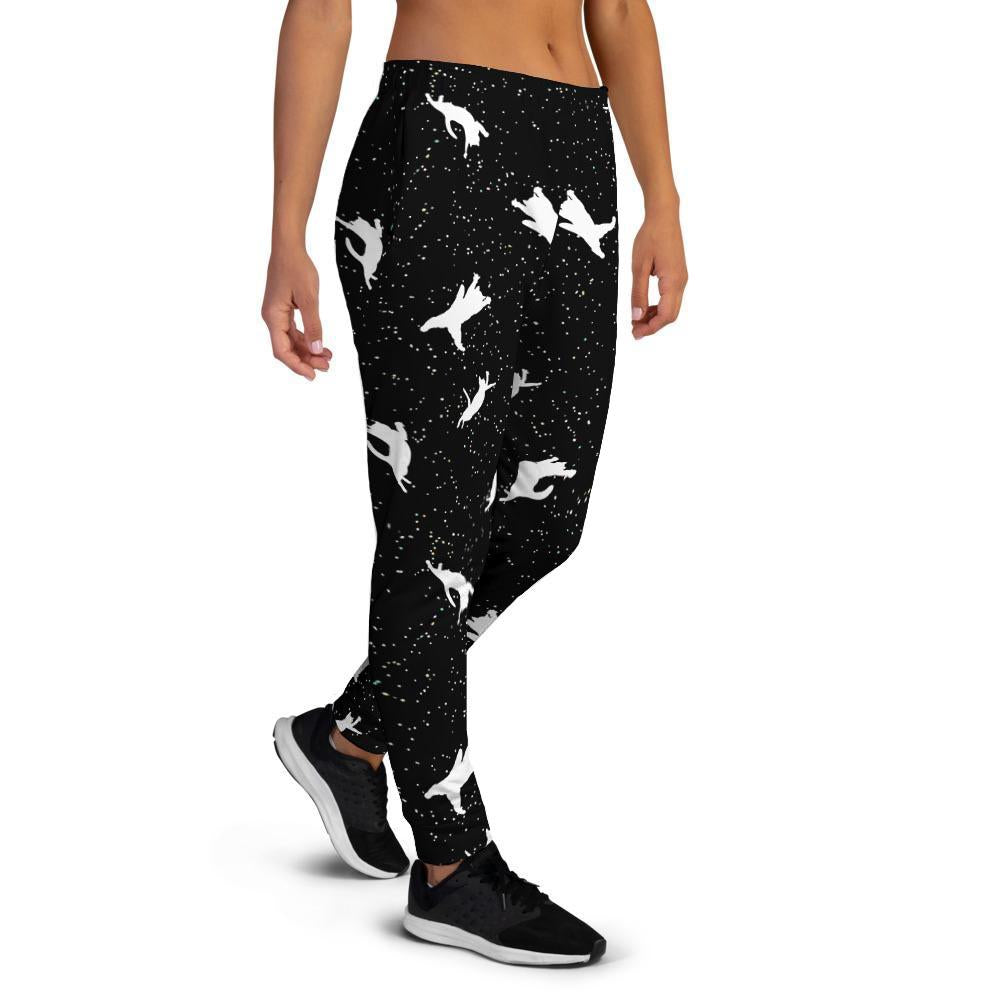 Silhouette Cat Print Women's Joggers-grizzshop